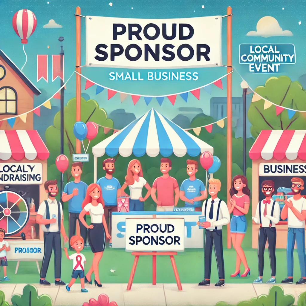 Illustration showing how local fundraising boosts business by enhancing visibility and customer loyalty.