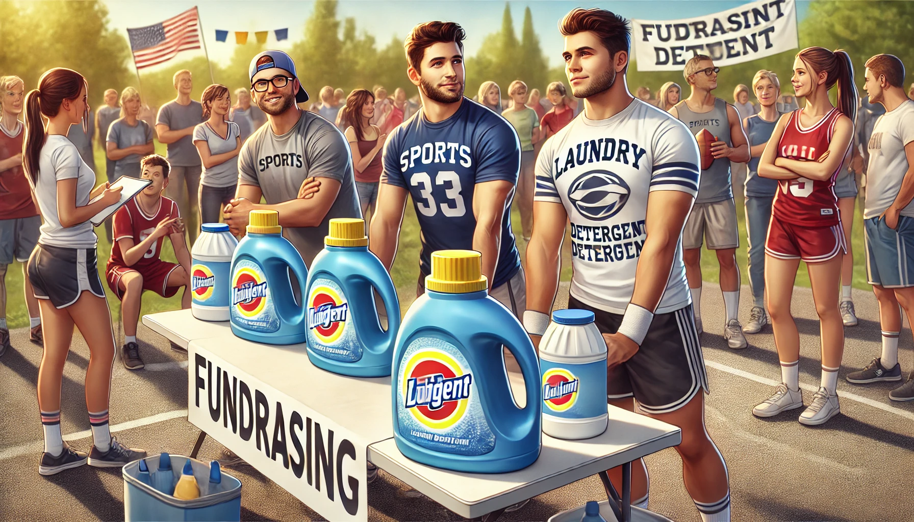 Sports team using the Sudsy Fundraising Secret with laundry detergent fundraiser